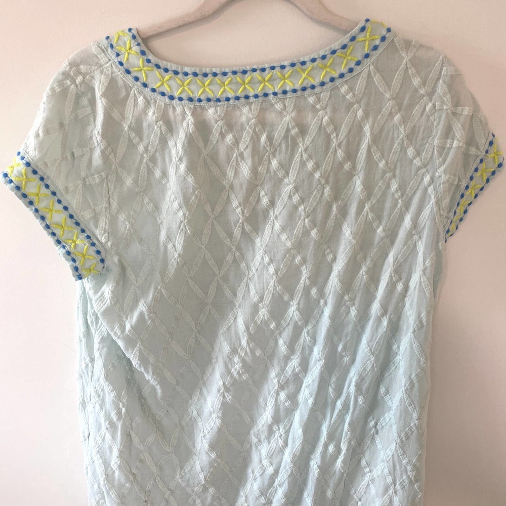 Vineyard Vines V-Neck Swim Coverup Dress Cotton Size M Light Teal - Picture 6 of 6